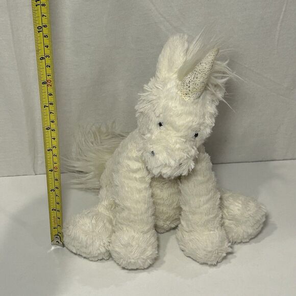 Jellycat London Unicorn Fuddlewuddle Plush 10" Cream White Stuffed Animal - Picture 7 of 7